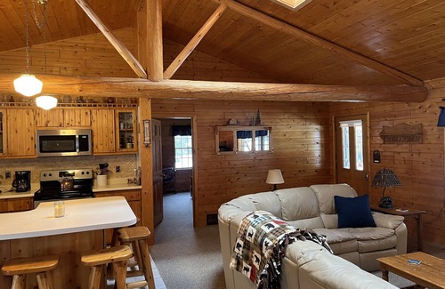 Cheboygan House | Secluded Log Cabin and Guest House Close to Mackinaw City!