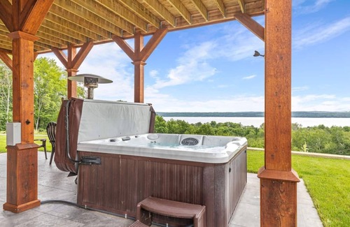 Kewadin House | Secluded Luxury Lodge Overlooking Torch Lake with Hot Tub, Elevator on Hilltop!