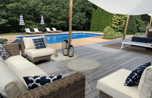 Hampton Bays House | Secluded Oasis with Pool, walk to beach