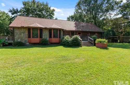 Apex House | Serene Log Home w pond, fenced-in yard & pastures