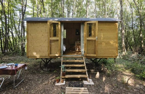 Sougeres-en-Puisaye Cottage | Shepherds hut in a green setting near Guèdelon
