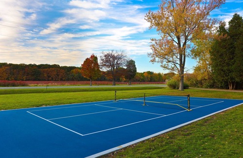 South Haven Cabin | Shores-Pickleball Ct | Hot Tub (Shared) | 2.5 Acres | Dog OK | Fire Pit