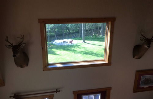Cheboygan County Cabin | Sidell's Sturgeon River Log Cabin - Bonfire Pit, WiFi, Biking Trails, Rafting