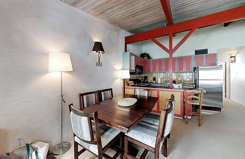 Taos Ski Valley Condo | Ski-in/out delight with woodstove & balcony- walk to shops, dining & skating