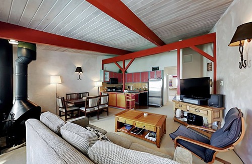 Taos Ski Valley Condo | Ski-in/out delight with woodstove & balcony- walk to shops, dining & skating