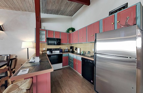 Taos Ski Valley Condo | Ski-in/out delight with woodstove & balcony- walk to shops, dining & skating