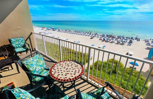 Panama City Beach Condo | Snowbirds! FIRST Floor BEACHFRONT Condo near Pier Park. SKIP THE ELEVATORS!