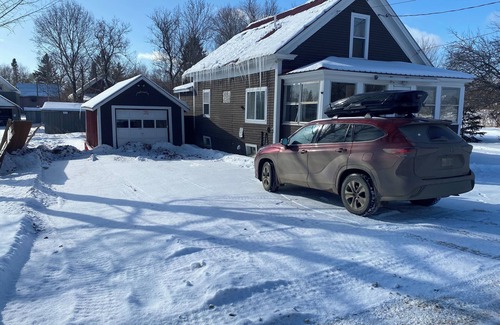 Patten House | Snowmobile trail access. Room for multi-vehicle/trailer parking.