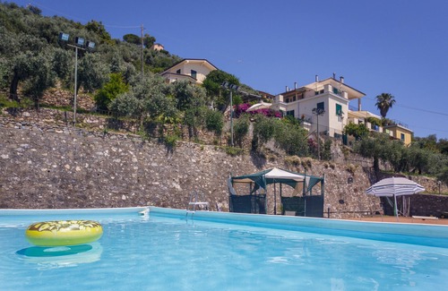 Sori Apartment | Sori - Italian Riviera: Attic with panoramic sea view and pool