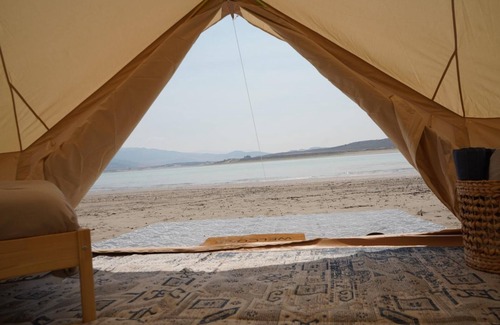 Juab County House | Spacious glamping tent on private sandy beach