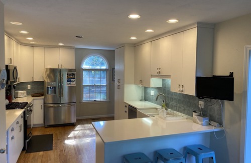 Brewster House | Spacious home with private pond beach, steps from the rail trail
