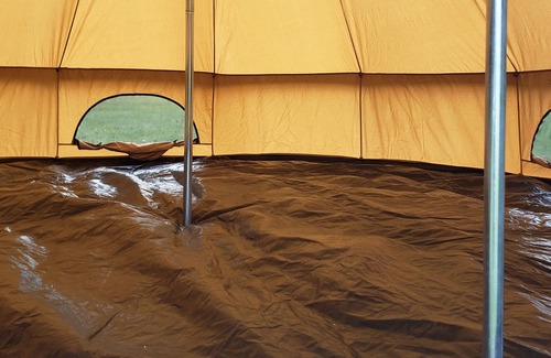 Dale RV Rental | Spacious luxury tent in quiet country setting.
