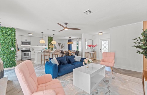 Lake Clarke Shores House | Spacious Palm Beach Paradise with Heated Pool and Backyard Games