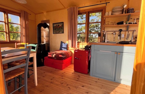 Oetzen Cabin | Spend the night in a beautiful circus wagon surrounded by nature