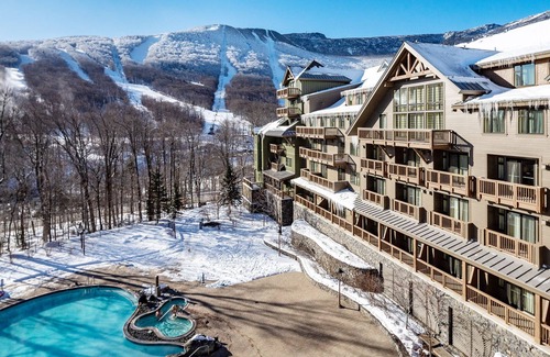 Stowe Area Apartment | Spruce Peak Studio overlooking Village Ski In/Ski Out. Breweries, MTB, Hiking