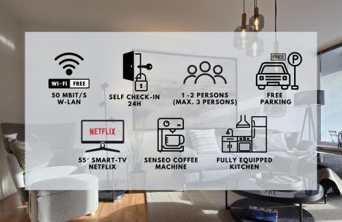 Bad Oeynhausen Apartment | STAYaWHILE Apartment DELUXE zur Langzeitmiete - nähe HDZ, Bali Therme, Kurpark GOP, free Parking, Netflix, Boxspringbett, Balkon