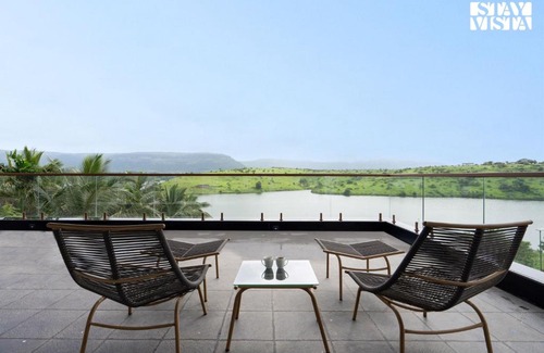 Wadgaon Villa | StayVista's Rivulet Waters - Lakefront Villa with Infinity Pool, Jacuzzi, Lawn, and Rustic Gazebo