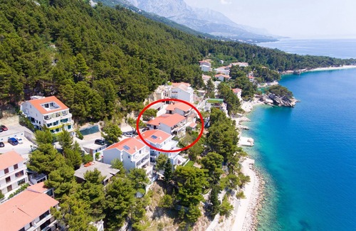 Brela Apartment | Studio flat with balcony and sea view Brela, Makarska (AS-19205-a)