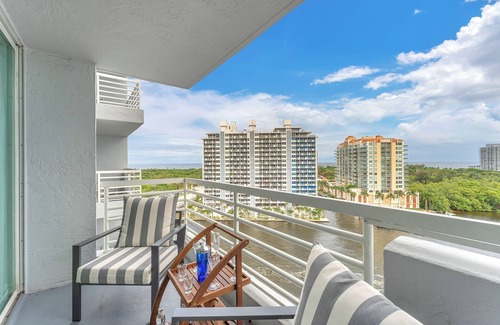 Birch Park Finger Streets Condo | STUNNING INTRACOSTAL and OCEAN VIEWS from private balcony. A short walk to beach