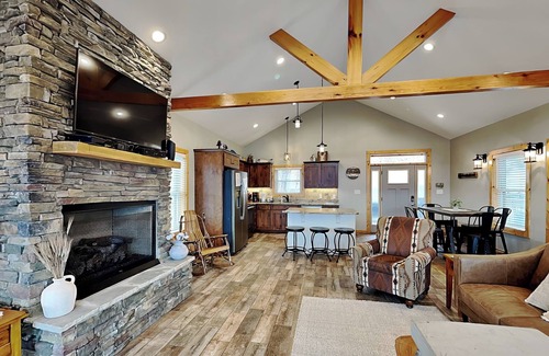 Chalet Village North Cabin | Stunning Mountainside Cabin with Panoramic Views, Hot Tub, Game Room + Pool Acce