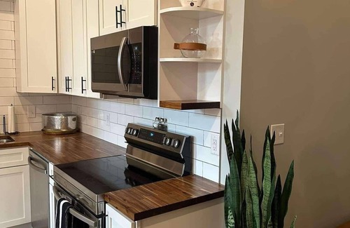 Warsaw Apartment | Stylish & Modern 2-Bdrm Apt in Downtown Warsaw featuring an urban rooftop deck.