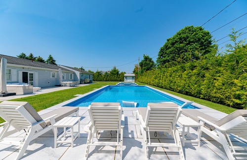 Orient Point House | Sunny home near private community beach with private pool, pool spa, backyard