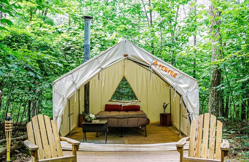 Catskill RV Rental | Tentrr Signature Site - The Old Catskill Game Farm Abandoned Zoo: Wooded Site