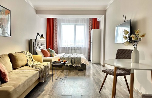 Bouvet Island Apartment | "Terracotta" cozy studio with mountain view in Almaty with AC, WiFi