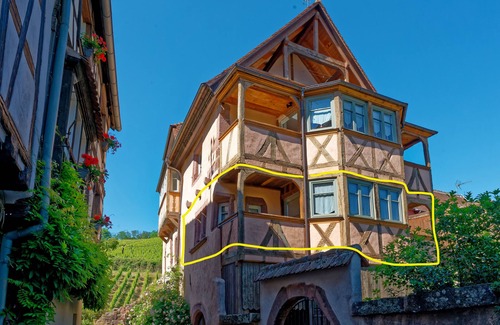 Riquewihr Apartment | The Little Wolf* romantic 5* nest with balcony overlooking the garden. Quiet