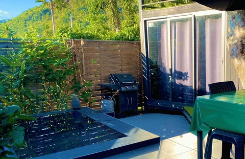 Punaauia House | Tiny house by the sea with its private pool - under a tree