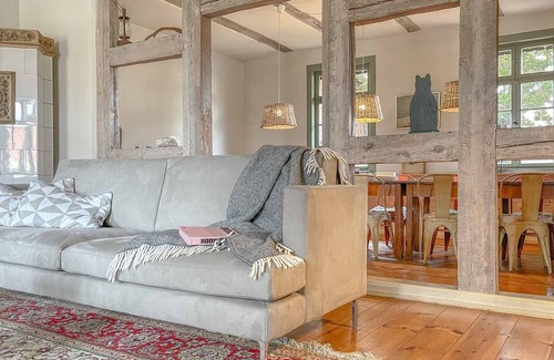 Luckow House | traumHaff® memorial Summer by the Sea, private NORDICSPA, 2 fireplaces, boat, dog