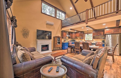 Broken Bow Cottage | Tudor-Style Broken Bow Cottage w/Hot Tub & Decks!