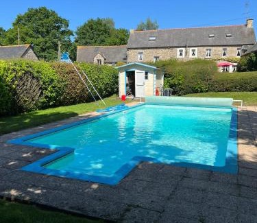 Plouguenast House | Two Cottages in Beautiful Brittany 5 Bedrooms Sleeps 10 Pets Welcome Heated Swimming Pool Free Wifi