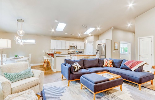 Boyd Acres House | Two-story, dog-friendly home with central AC, washer/dryer, wood stove, & yard