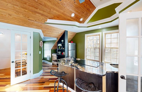 Chester County House | Unique riverfront studio with pool, hot tub, W/D access, grill & AC