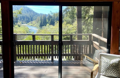 Monte Rio House | Updated home with river view, private hot tub & gas grill - dog-friendly
