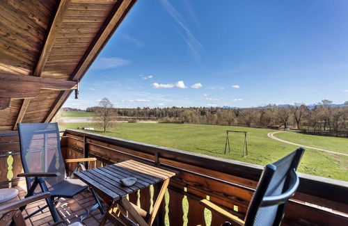 Seeon-Seebruck House | Vacation Home "Fuchsbau Seminarhaus Am Chiemsee" with Mountain View, Shared Terrace & Wi-Fi