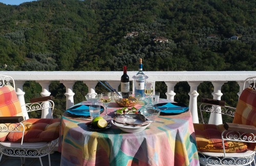 Costa House | Vacation home with panoramic view, open fireplace in an absolute quiet location