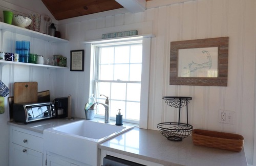 Barnstable Cottage | Views across Barnstable Harbor from the deck of this 2 br cottage with access to Association beach.