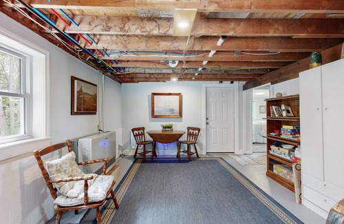 Sebasco House | Water view home with scenic balcony, grill, board games, and AC