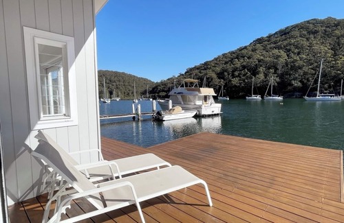 Church Point House | Waterfront Boathouse Stay with Open Deck and Views