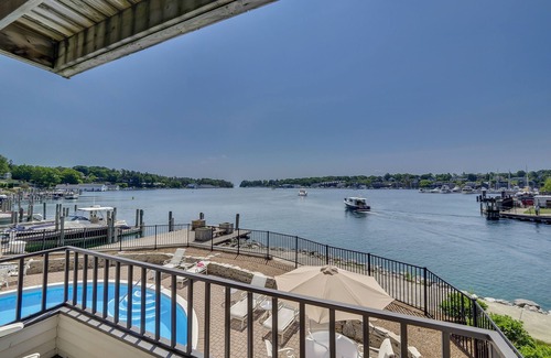 Charlevoix Condo | Waterfront Condo in Downtown Charlevoix | Pool, Hot Tub, Sauna | Sleeps 4