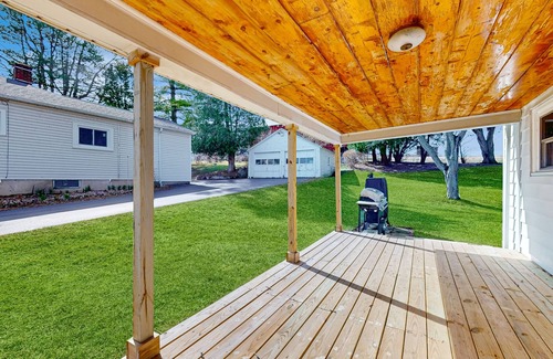 Auburn House | Waterfront home with stunning Owasco Lake view, dock, firepit & covered porch