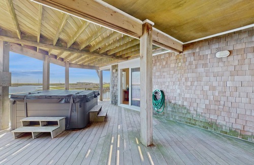 Buxton House | Waterfront house with private hot tub, pool, ocean view, & AC - walk to dining