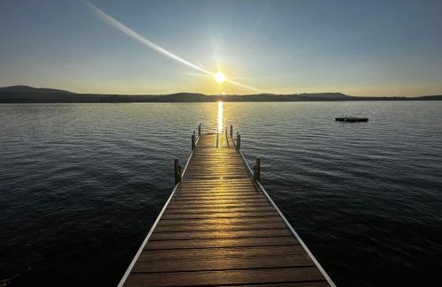 Lyon Mountain House | Well-appointed Adirondack cabin directly on 9-mile lake