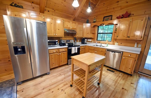 Blue Ridge Cabin | Wolf`s Den Dog-Friendly Family Cabin w/Wood Fireplace, Firepit, Gas Grill, Private Hot Tub