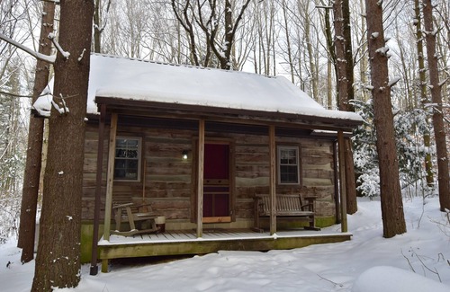 Laurelville Cabin | Woodland view-Red Log Cabin