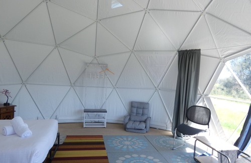 Balmattum Resort | Yidaki - Self Catering Dome accommodation with private deck, BBQ and lawn
