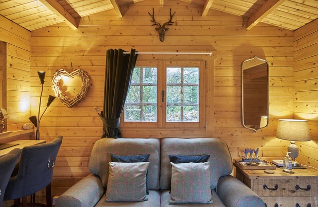 1-bed Cabin, 2 Adults, Wood Burning Hot Tub & Fire