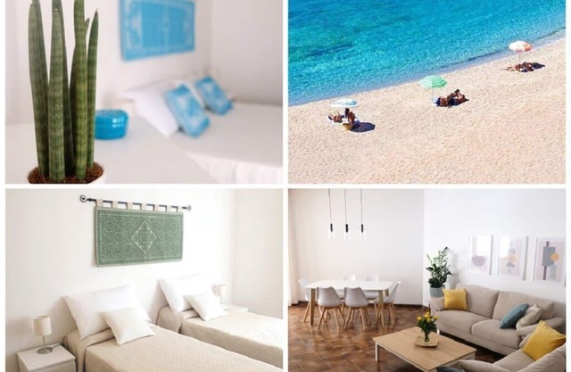 100 meters from the beach for 2-6 persons, 3-bedrooms apartment + little garden